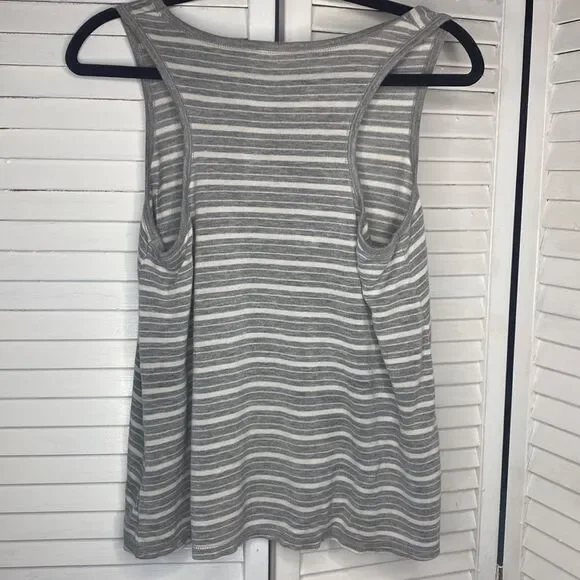 3/$15 Gray and white striped tank top - Picture 3 of 6